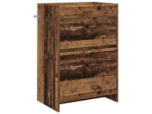 Meuble sous lavabo de salle de bain, commode bois ancien shl9137