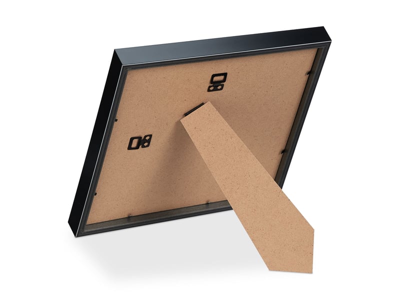  Lot de 2 cadres photo carrés design moderne 27 x 27 x 2,5 cm en plastique noir 13_0013210  - Conforama C