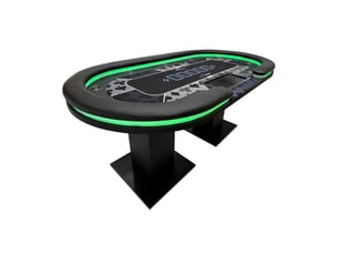 Table de poker home deluxe led avec mallette de poker et 6 chaises straight flush - avec éclairage led i table de jeu table de poker casino