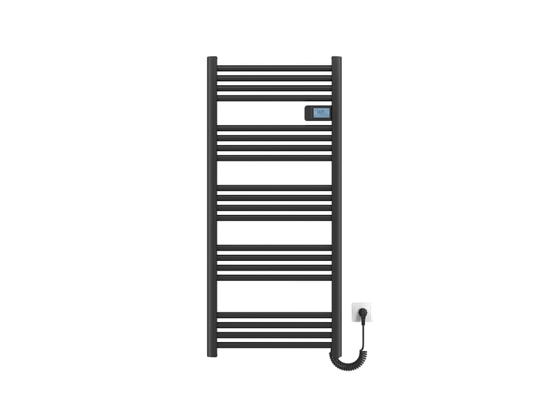  Emke sèche-serviettes électrique 1200 x 540 mm,porte-serviettes de salle de bain avec interrupteur tactile et minuterie,noir,600w  - Conforama A