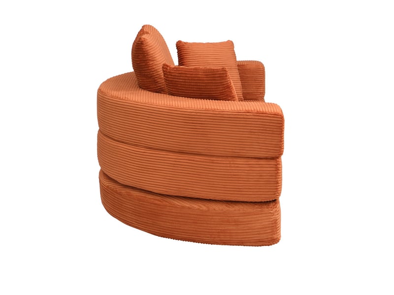  Canapé convertible 2 places, canapé-lit multifonctionnel avec coussins, velours côtelé, 173x176x40 cm, orange  - Conforama E