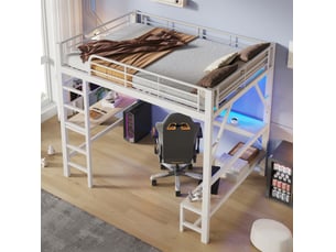 Lit mezzanine 160x200 cm COVREO coloris blanc