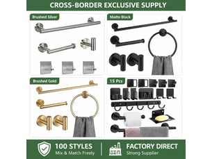 Ensemble de porte-serviettes en acier inoxydable 11 pièces, accessoires de matériel de