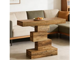 Table basse rectangulaire coloris bois clair <strong>CHICFURN</strong> <strong></strong> - 30 cmx108 cm
