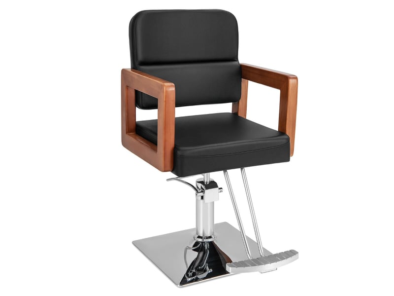  Chaise de barbier rouge et noire réglable 87 x 60 x 95-110 cm rotation à 360° design moderne en pvc métal 20_0020763  - Conforama A