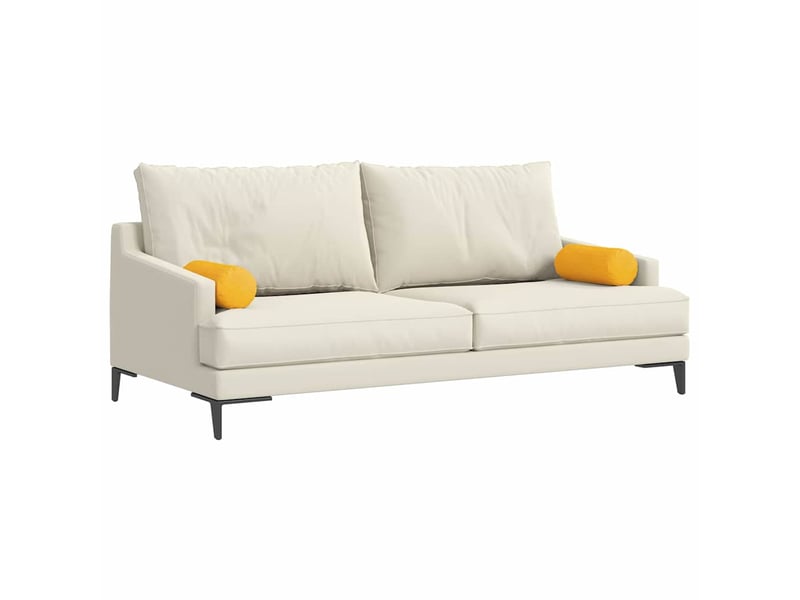 Lot de 2 coussins d'accent, coussins décoratifs, coussins lombaires jaune clair ø 15 x 40 cm cf56739 - Conforama C