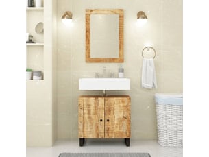 Miroir rectangulaire à fixer coloris marron <strong></strong>  <strong></strong> - 70 cm x 50 cm