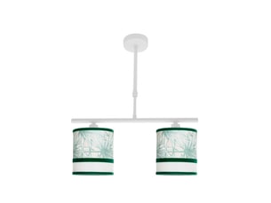 Lampe de plafond fabrilamp caledonia blancvert 2 x e14 hauteur réglable 44-61 cm 43x14 cm