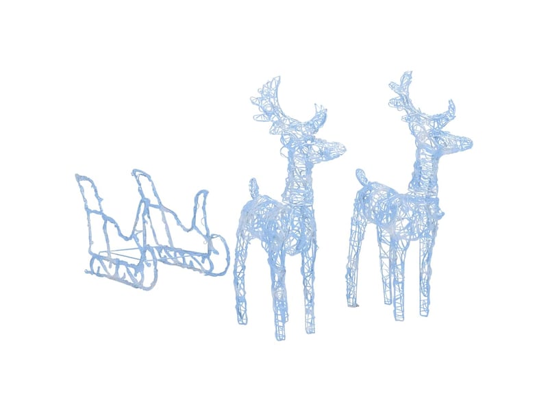  Décoration de noël rennes et traîneau 160 led 130 cm acrylique  - Conforama A