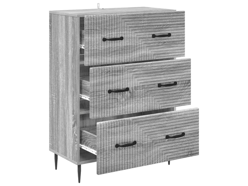  Armoire de rangement bureau, armoire à tiroirs sonoma gris 66 x 34,5 x 89,5 cm  - Conforama E