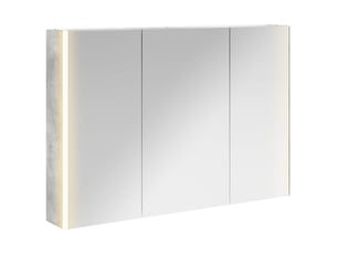 Armoire miroir salle de bain, meuble de rangement gris béton 103.5x15.5x70 cm