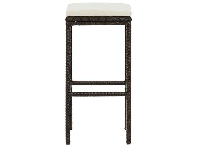  Lot de 6 tabouret de bar, chaise de bar avec coussins marron résine tressée  - Conforama D