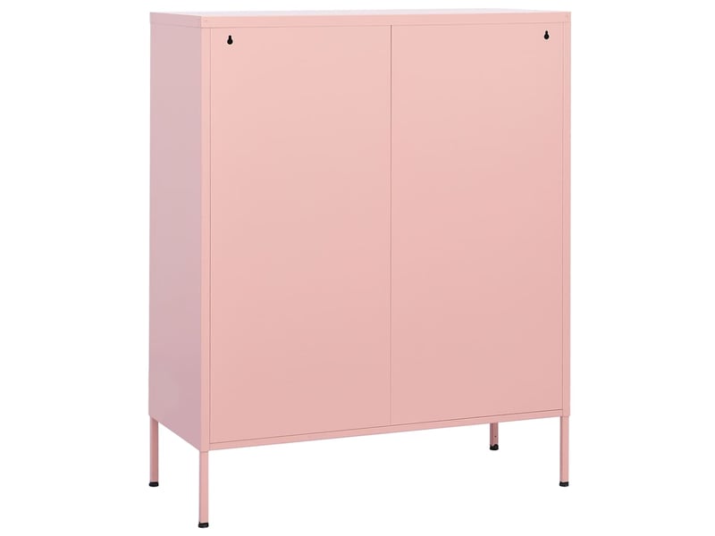  Armoire de rangement, rangement bureau rose 80x35x101,5 cm acier shl430  - Conforama E