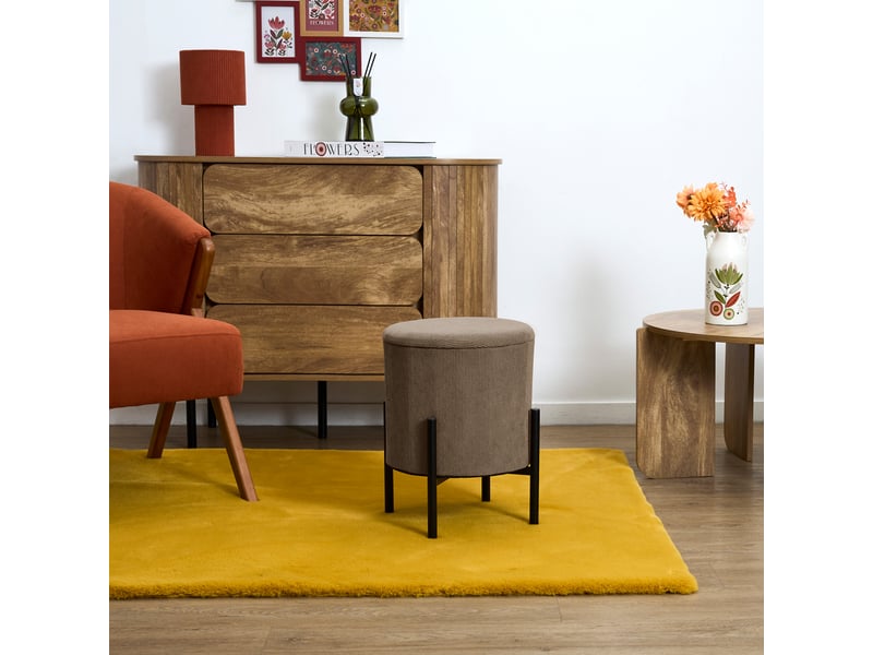 Lot de 4 poufs - home deco factory - cotele jules - rangement - marron  - Conforama E