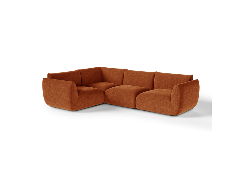 Canapé d'angle gauche modulable 6 places en velours chenillé nooma NOOMA - Conforama D