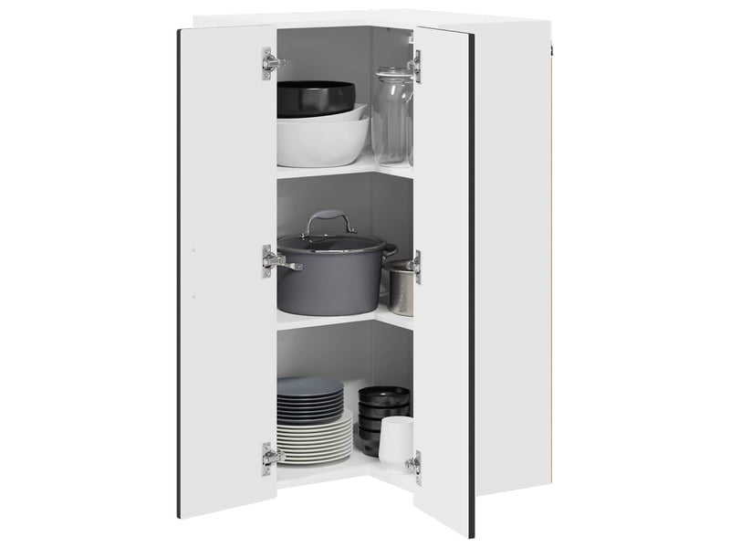 Meuble mural de cuisine, armoire d'angle cuisine porto noir 57x57x100cm - Conforama C