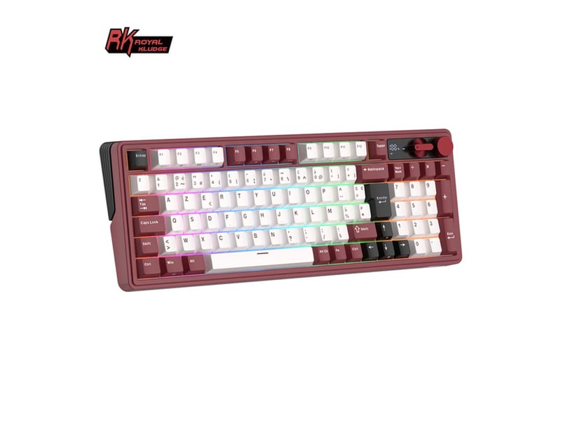  Clavier mecanique gaming 96% azerty hot swap creamy pbt rgb triple connexion bt 2.4g usb-c 321202_AACMC80120_6_DROPFR - Conforama C
