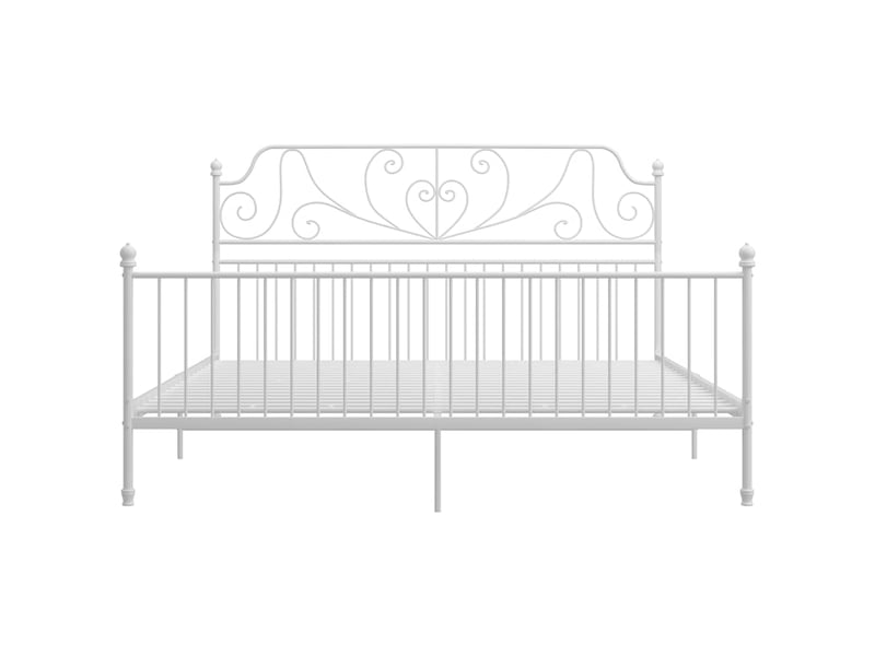  Lit double- lit adulte -  cadre de lit sans matelas blanc métal 200x200 cm  - Conforama B