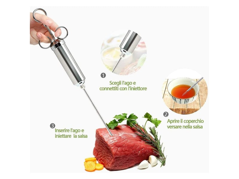  Seringue à marinade - injecteur de marinade avec accessoires - seringue à viande - seringue à marinade - brosse à marinade - accessoires pour seringue ASD003670 - Conforama C