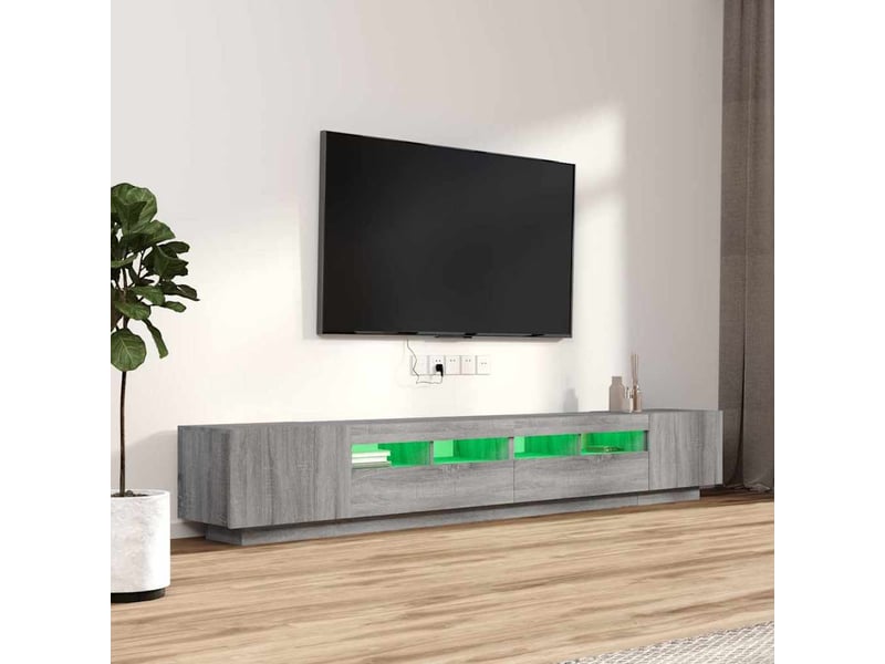 Ensemble de meubles tv avec lumières led 3 pcs sonoma gris shl58474 - Conforama D
