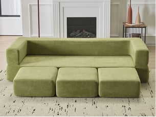 Canapé droit compressé convertible <strong>BIQZUYA</strong> <strong></strong> 2 places Tissu Vert