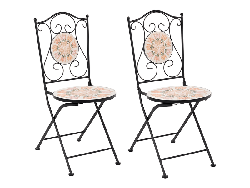  Lot de 2 chaises de jardin settala pliant métal multicolore  - Conforama A