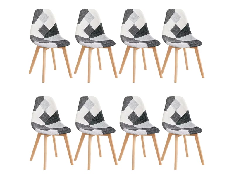 Lot de 8 chaises de salle à manger patchwork evryae - Conforama A