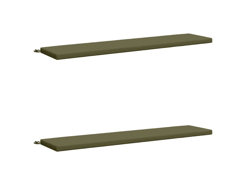 Lot de 2 coussins de banc, coussins d'assise soest 100 % polyester vert olive cf57581 - Conforama A