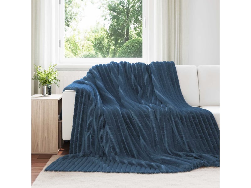  Plaid canapé bleu marine 240x220 cm 1.36 kg polaire  - Conforama B