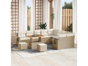 Vidaxl ensemble de canapé de jardin 12 pcs beige et crème polyrotin