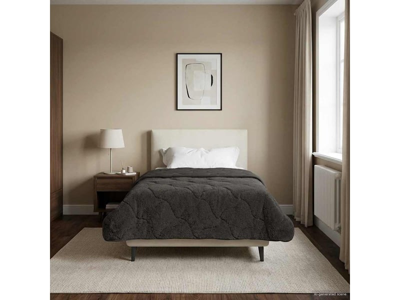 Couette - duvet d'été 135 x 200 cm été anthracite respirant - Conforama D