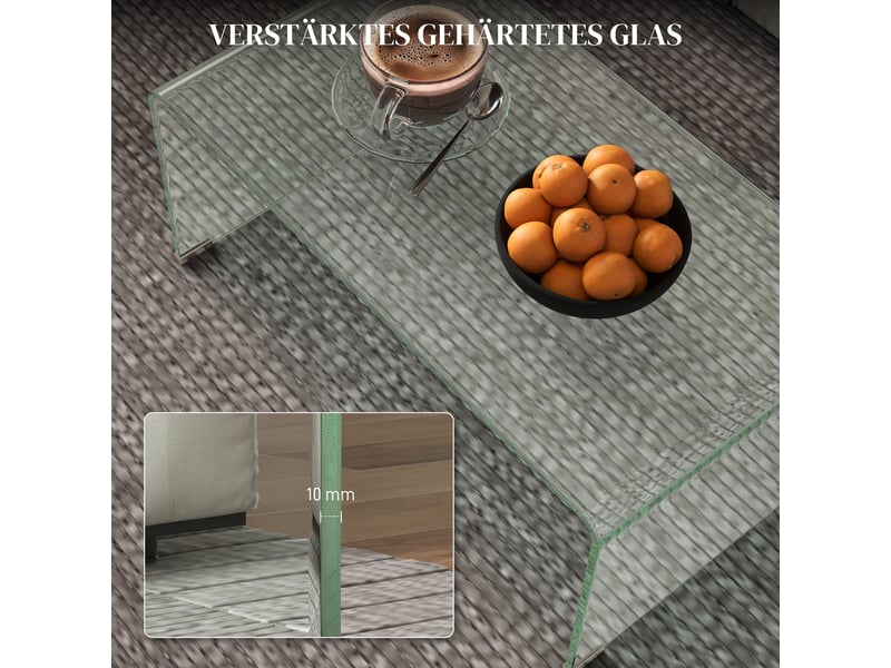  Table basse en verre transparent design simple et moderne dimensions 80 x 45 x 35 cm  - Conforama E
