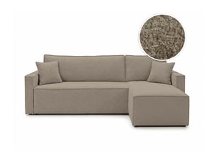 Canapé d'angle réversible convertible LOUNGITUDE FARAH 4 places Tissu bouclette Taupe