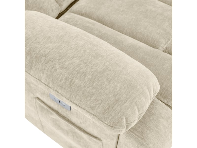 Fauteuil relax massage électrique 8 points fonction chauffante tv fonction levage canapé tissu rangement poches latérales usb marron  - Conforama R