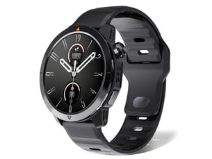 (noir) montre connectée avec écran amoled, appels bluetooth, boussole et résistance à l'eau.