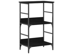 Étagère 2 niveaux, étagère de rangement 50 x 33 x 82 cm bois d'ingénierie chêne noir