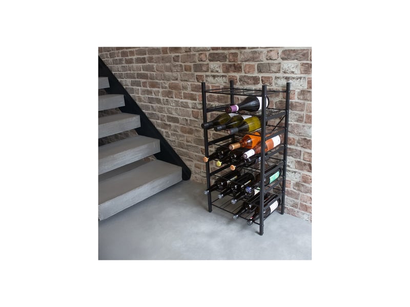  Range-bouteilles 32 bouteilles en métal noir 40 x 26 x 80 cm 62839 - Conforama D