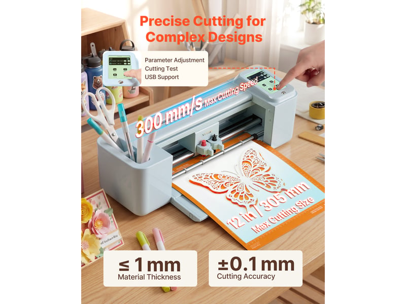  Vevor machine de découpe découpeuse de vinyle 305 mm à écran tactile pour diy  - Conforama E