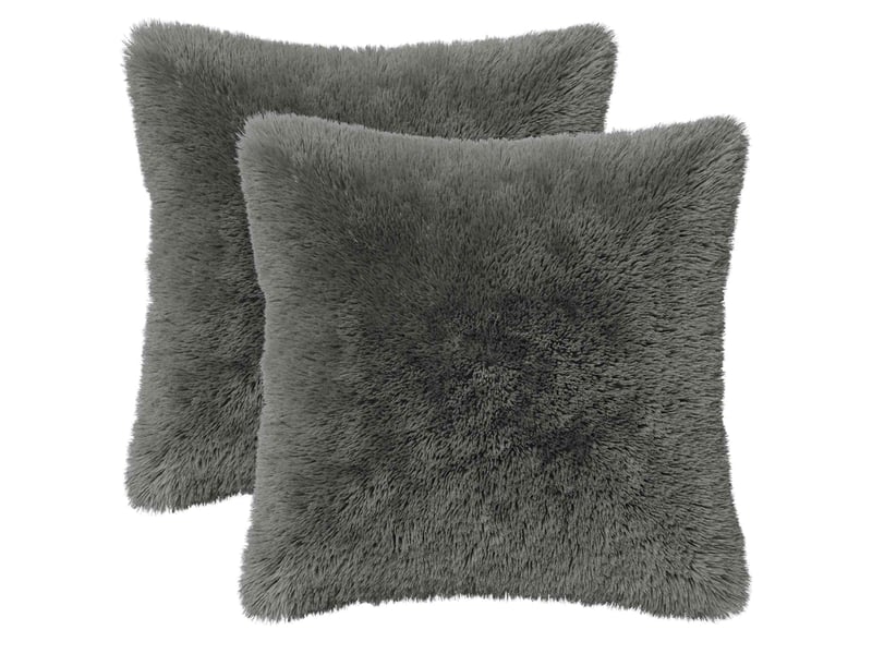 Lot de 12 coussins avec oreiller, coussins décoratifs heerlen vert clair fleece pv cf50150 - Conforama A