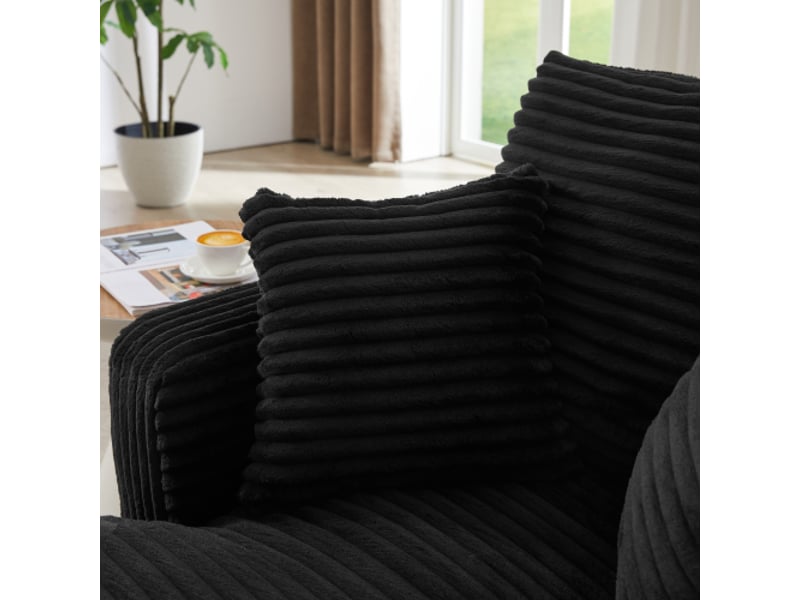  Canapé chaise longue moderne en velours côtelé – canapé-lit cosy, fauteuil relax sans montage – salon &amp; appartement  - Conforama E