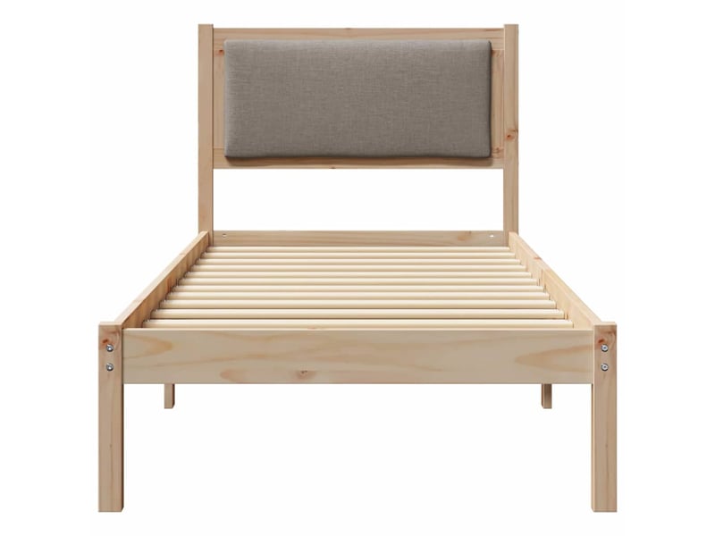  Lit simple- lit adulte -  cadre de lit avec tête de lit taupe 80 x 200 cm pin massif  - Conforama D