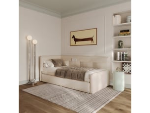Lit simple 90x200 cm SELSEY Nesmi coloris beige