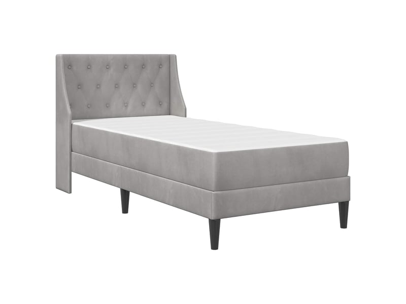  Lit simple- lit adulte -  cadre de lit avec matelas gris clair 80 x 200 cm velours  - Conforama B