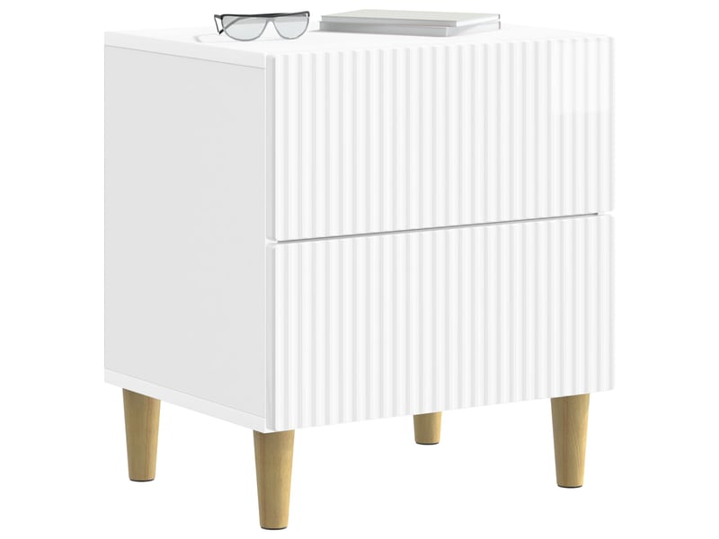  Table de chevet 2 pièces blanc brillant 43 x 34,5 x 48 cm  - Conforama A