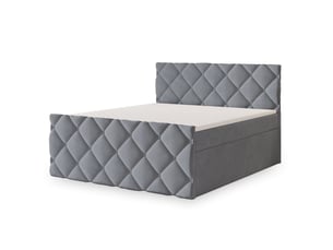 Lit avec rangement 140x200 cm <strong>MASSENO</strong> <strong></strong> coloris gris