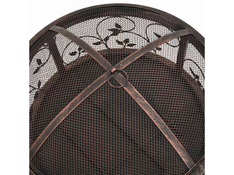  Brasero exterieur, foyer camping rustique avec tisonnier 67,5 cm xxl acier  - Conforama E