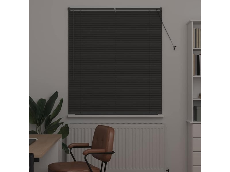 Store vénitien, store de fenêtre gris foncé 130 x 120 cm 25 mm aluminium cf47867 - Conforama C
