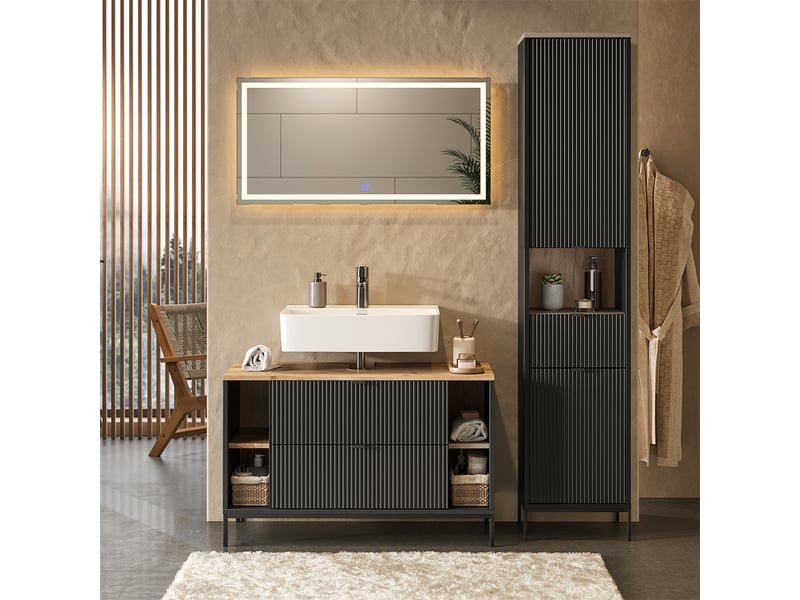  Vicco meubles bain, noirchêne viking, 3 pièces  - Conforama C