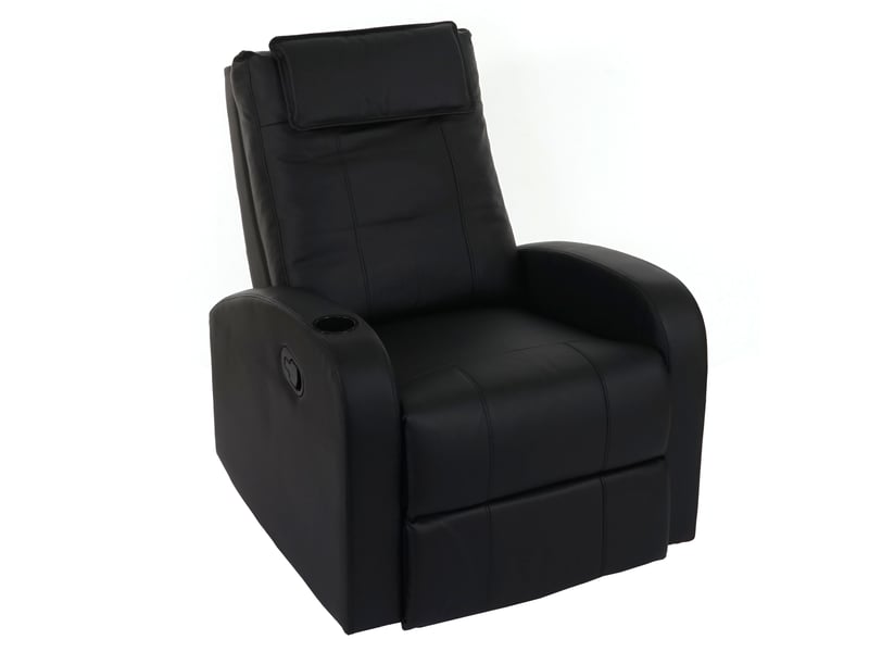 Fauteuil de télévision durham, fauteuil relax, chaise longue, similicuir - noir - Conforama A