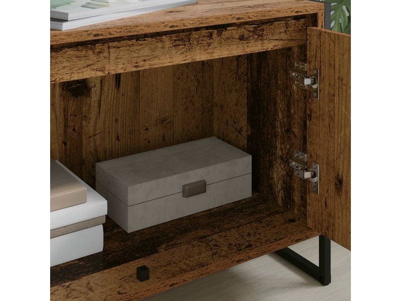  Meuble tv - banc tv - meuble de rangement 140 x 36 x 49.5 cm bois ancien bois d'ingénierie  - Conforama D